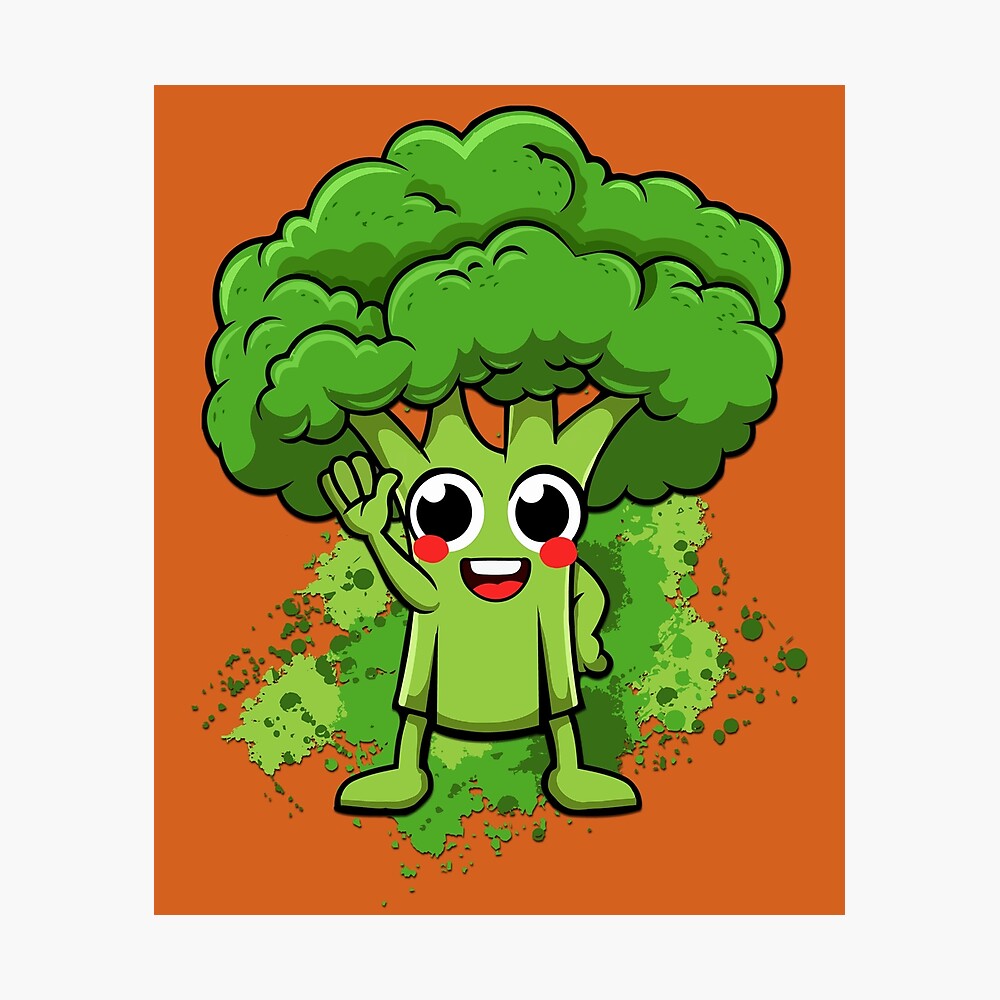 Cute funny cartoon broccoli Cute funny cartoon broccoli