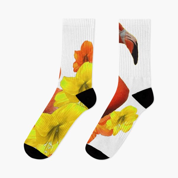 Item preview, TROPICAL FLAMINGOS & YELLOW FLOWERS ABSTRACT designed and sold by sharlesart.