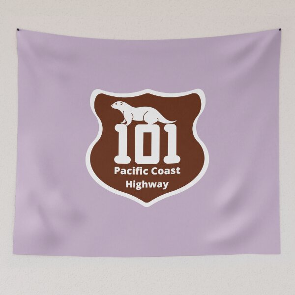 Item preview, Pacific Coast Highway 101 Sign Otter West Coast Oregon Washington California Brown designed and sold by DansDankDesigns.
