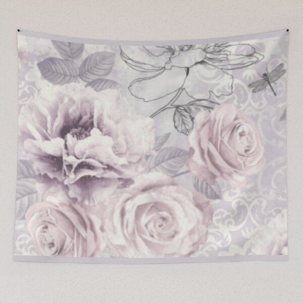 Item preview, Pink, purple & grey Floral designed and sold by WearWolfDesigns.