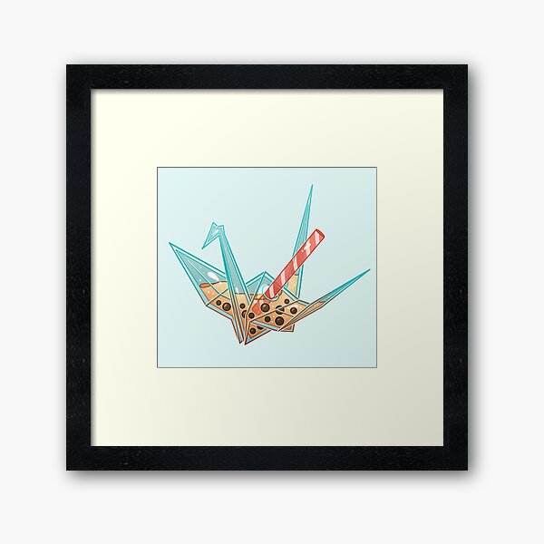 Glass Boba Origami Crane Art Board Print for Sale by heysoleilart