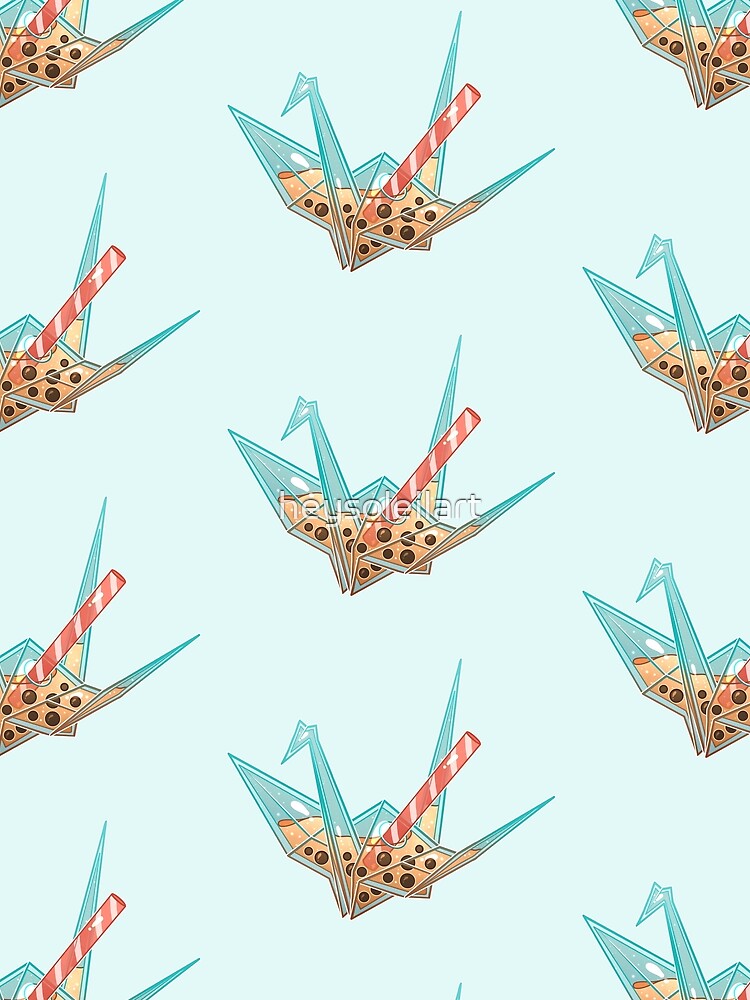 Glass Boba Origami Crane by heysoleilart