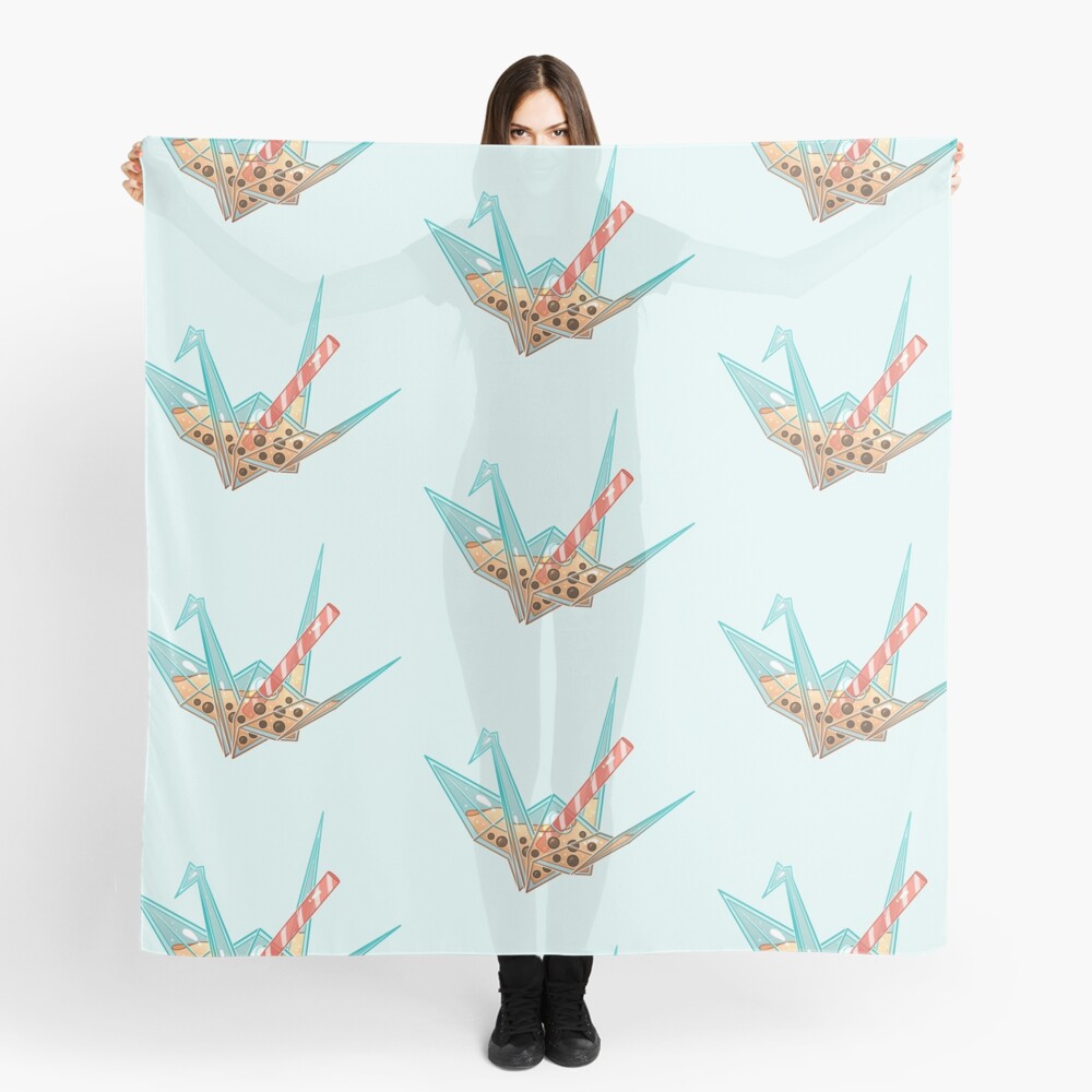 Glass Boba Origami Crane Scarf
