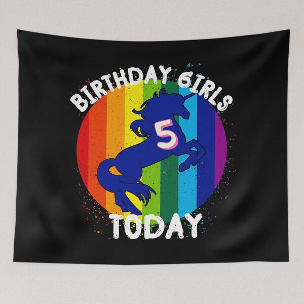 Item preview, Unicorn Birthday Girl is 5 Today! designed and sold by LaceRenee.