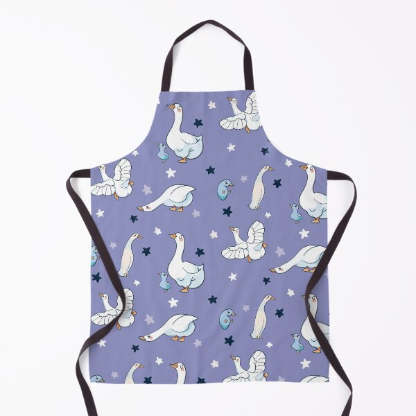 Item preview, White Goose - Cute Blue and White Cartoon Bird Pattern designed and sold by TheRainbowRoom.