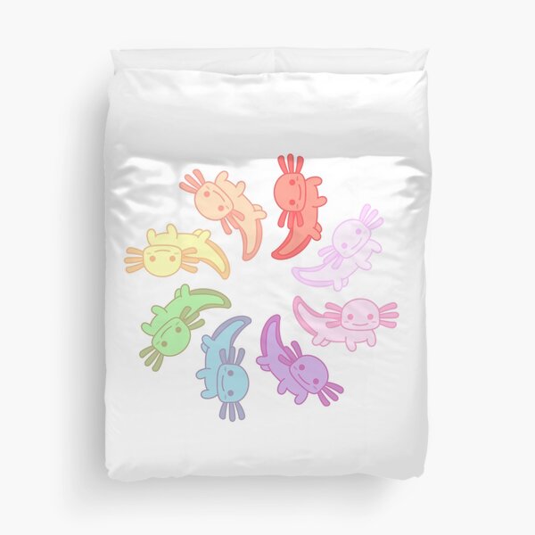 Rainbow Axolotls! Duvet Cover