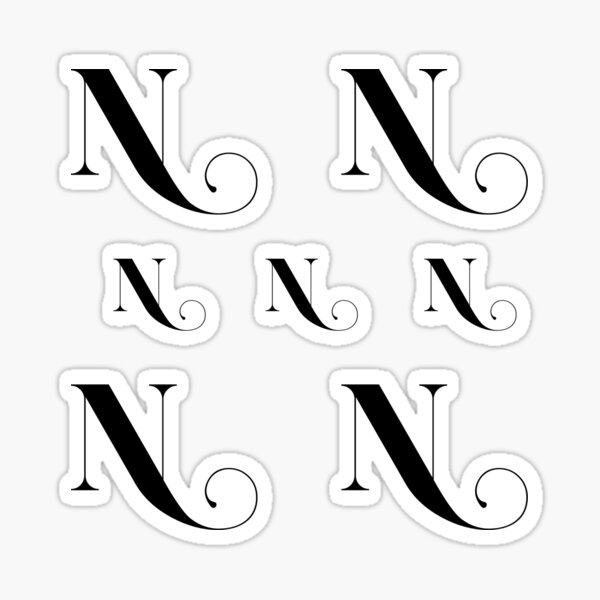 Letter N stickers pack Sticker