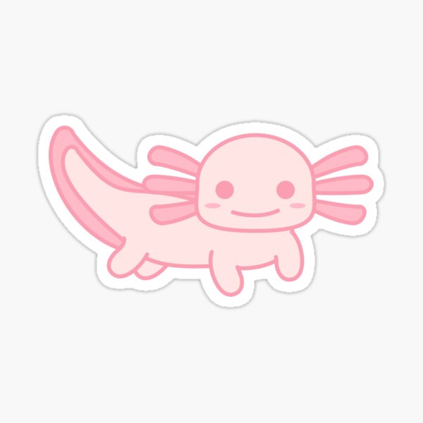 Vista previa del artículo con la obra «Axolotl rosa», diseñado y vendido por Miles Reinstein.