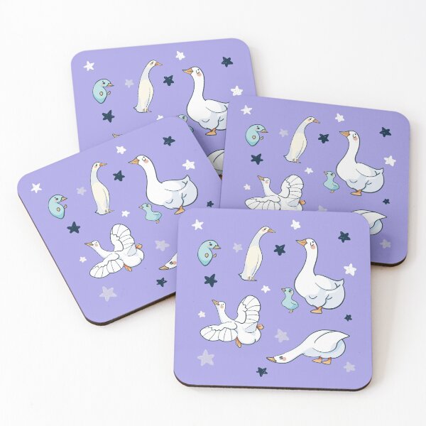 Item preview, White Goose - Cute Blue and White Cartoon Bird Pattern designed and sold by TheRainbowRoom.