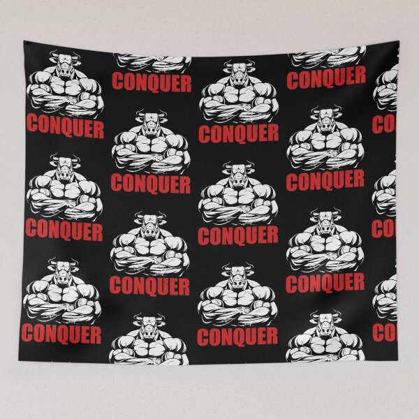 Item preview, Conquer-Motivational Body builder gift for fitness addicts designed and sold by BRtisticDesigns.