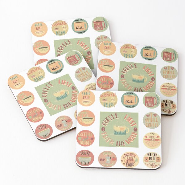 Item preview, Coffee First Sticker Set designed and sold by Dotblossom.