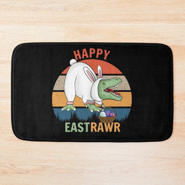 Item preview, Happy eastrawr / t rex in easter bunny costume on distressed sunset designed and sold by portrait4you.