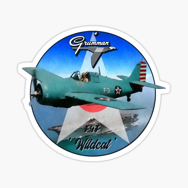 Grumman F4F Wildcat WW2 fighter Sticker