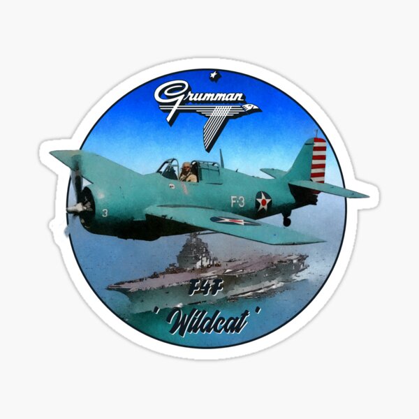 Grumman F4F Wildcat WW2 fighter Sticker