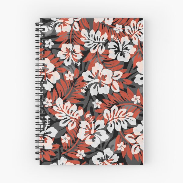 Item preview, Large Hawaiian Print - Hibiscus, Plumeria, and Leaves in red and black designed and sold by Teamtsunami6.