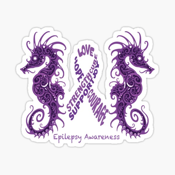 Epilepsy Awareness Purple Ribbon' Sticker