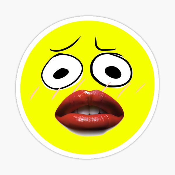 Cursed Emoji Sticker Blushing Sticker for Sale by aliinanadeem