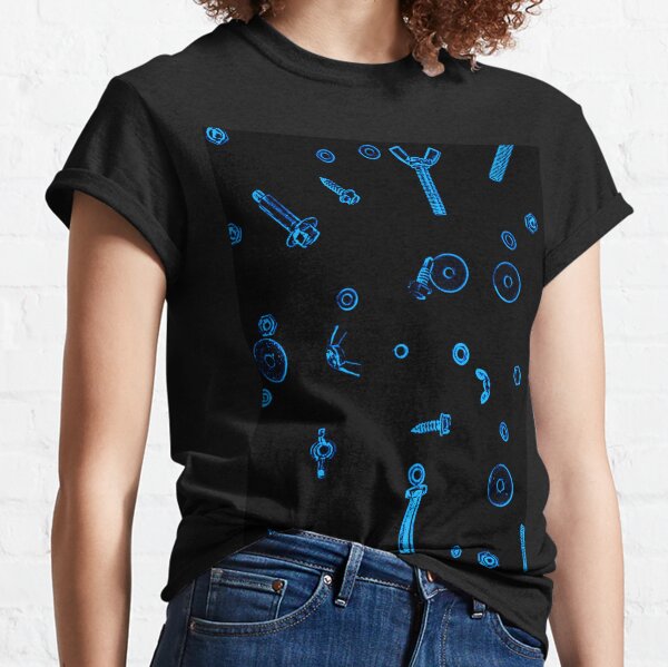 Nuts and Bolts Blue Pattern Classic T-Shirt