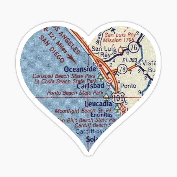 Item preview, Oceanside CA Vintage Map designed and sold by RepYourTown.