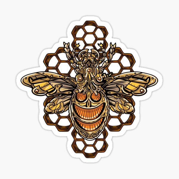 Abeja Steampunk Pegatina
