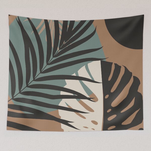 Item preview, Minimal Yin Yang Monstera Fan Palm Finesse #4 #tropical #decor #art designed and sold by Anita's & Bella's Art.