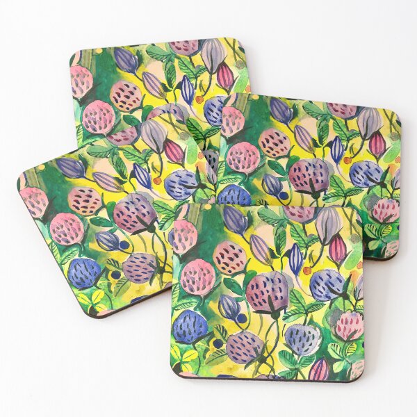 Item preview, Red clower field pattern designed and sold by Tuomiartwork.