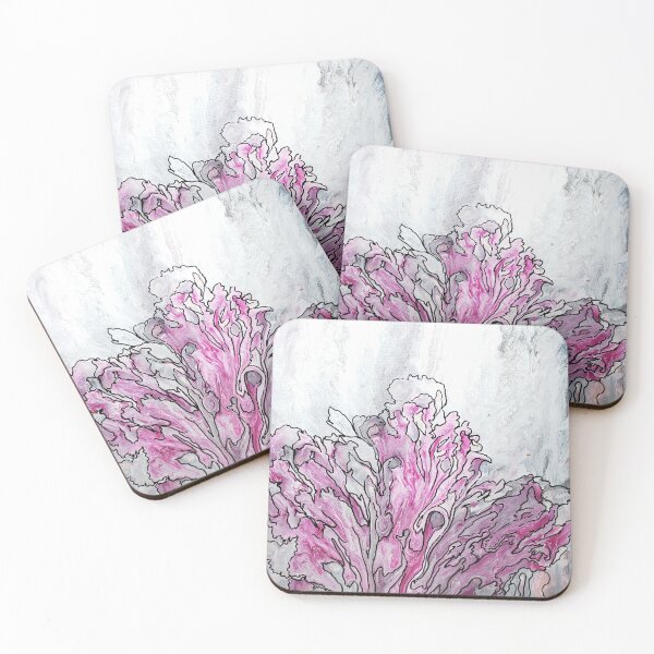 Item preview, Flores Rosadas Abstractas Mármol Gris designed and sold by LivingArtBrenda.