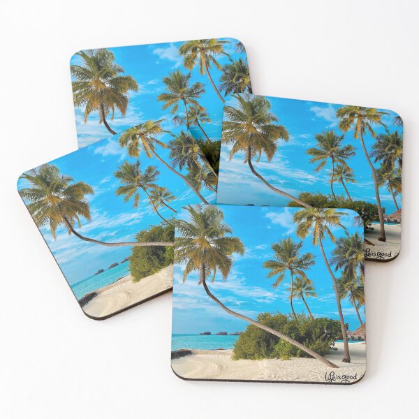 Item preview, Palm Trees at Maldives Beach designed and sold by HappyLife4U.