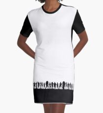 Vestido camiseta siluetas de personajes de efecto masivo