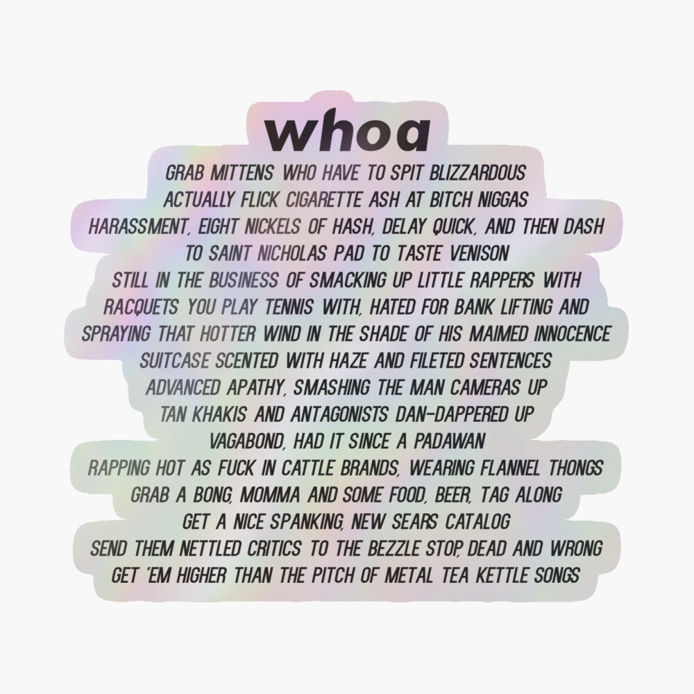 Woah lyrics earl hotsell