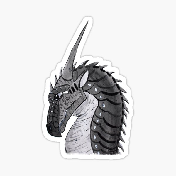 Dragon - Darkstalker watercolor by Emily Albright Sticker