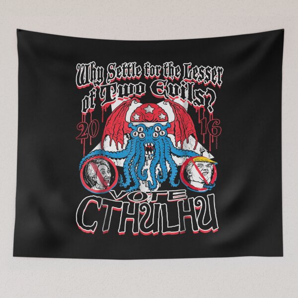 Item preview, PoliticalCircus Never Trump or Hillary Vote Cthulhu T-Shirt designed and sold by Lukifo-Mission.