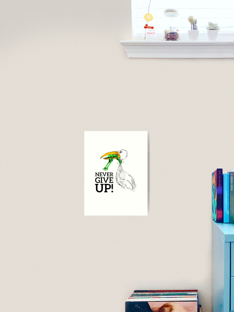 &ldquo;never give up stork and frog&rdquo; Art Print for Sale by harneetma4mar4