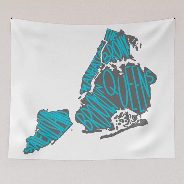 Item preview, New York City Borough Map designed and sold by GrellenDraws.