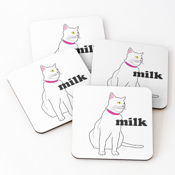 Item preview, white cats milk story. print design. designed and sold by dadamda.