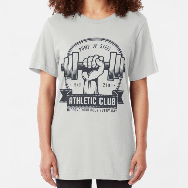 Retro gym logo on a light background Slim Fit T-Shirt