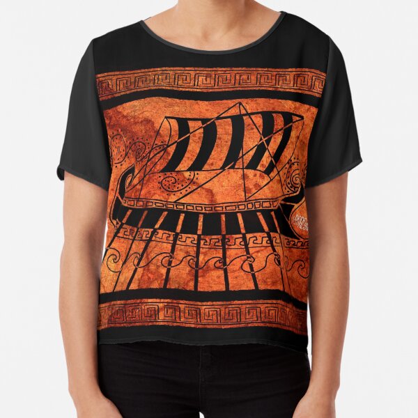 ancient Greece longship Chiffon Top