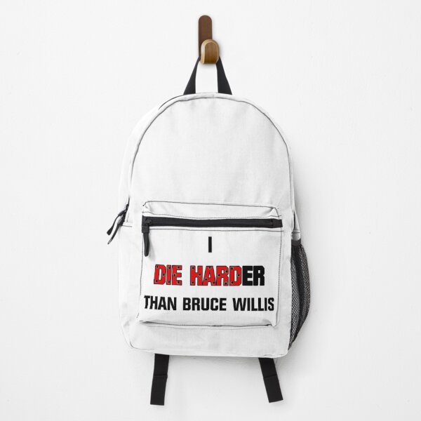 Item preview, I die harder than Bruce Willis (No fire black text for white background) designed and sold by Pendy777.