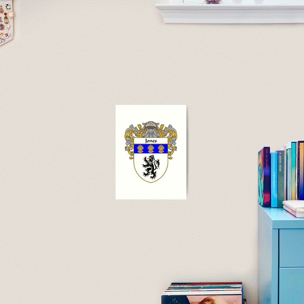 "Jones Welsh Coat of Arms/Family Crest" Art Print by IrishArms Redbubble