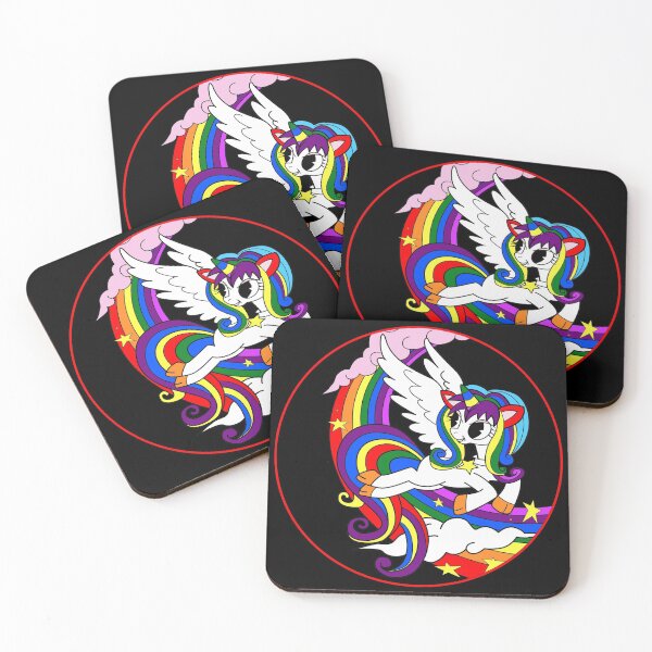 Item preview, Cute Big Eyed Rainbow Unicorn Girl designed and sold by StickerArtwork.