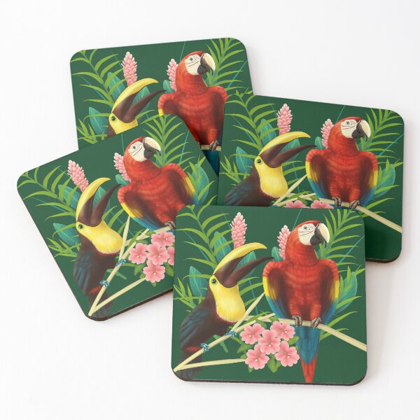 Item preview, Toucan and Scarlet Macaw tropical birds designed and sold by Mehu.