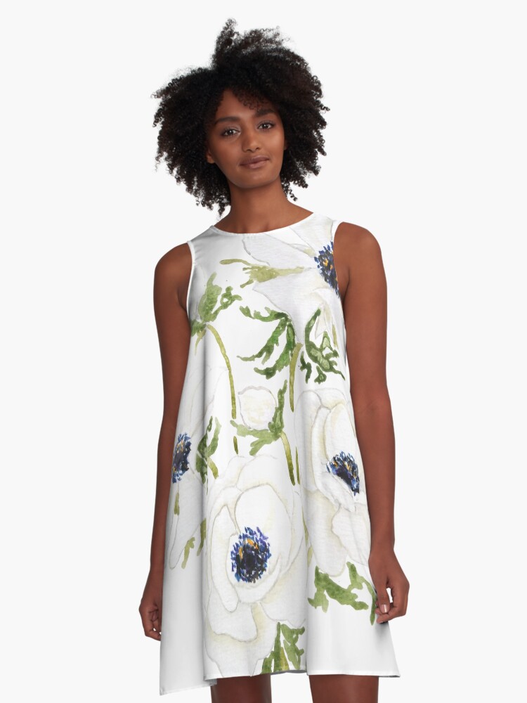 WATERCOLOR PAINT FLORAL DRESS