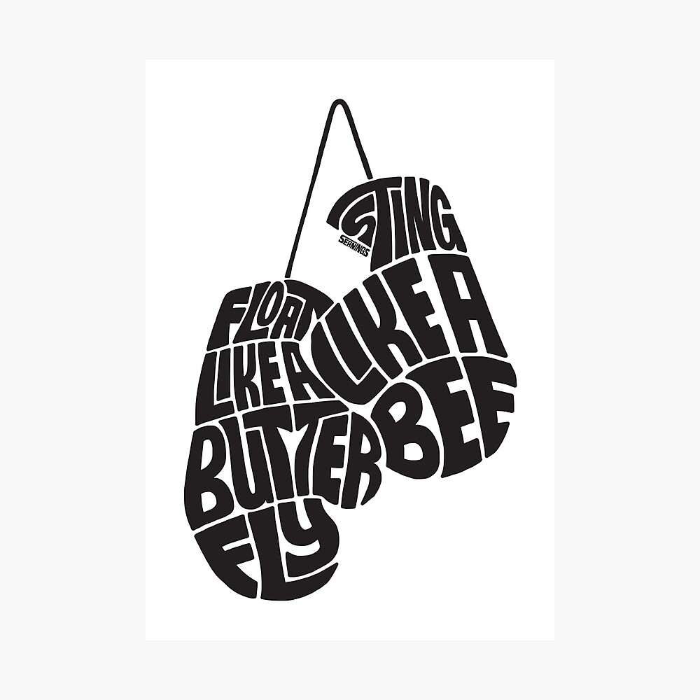 Float like a butterfly sting like a bee wall sticker boxing quote w134 