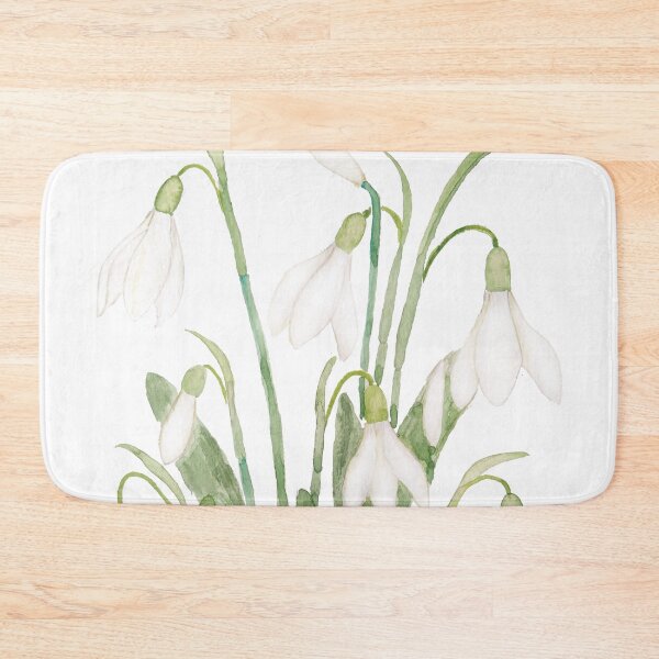 Item preview, hand painted white snowdrop flower botanical watercolor painting  designed and sold by SelenePaintings .