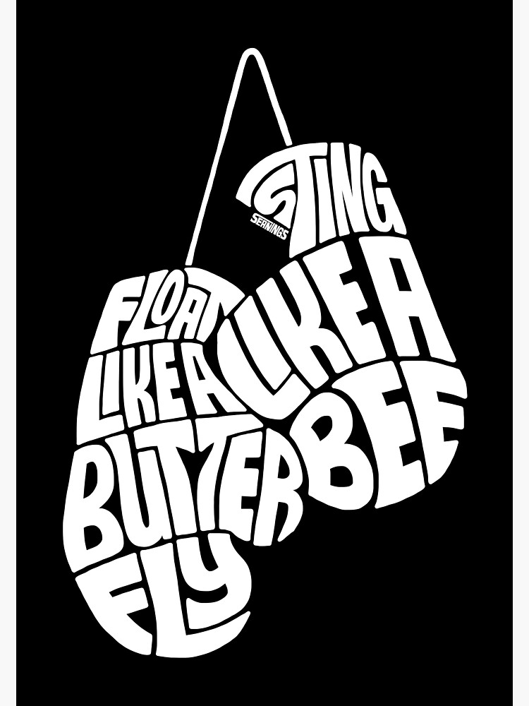 Float Like A Butterfly Sting Like A Bee White Greeting Card By Seaning Redbubble