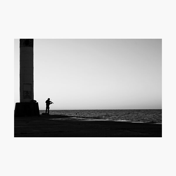 Violin Sunset Silhouette Photographic Print
