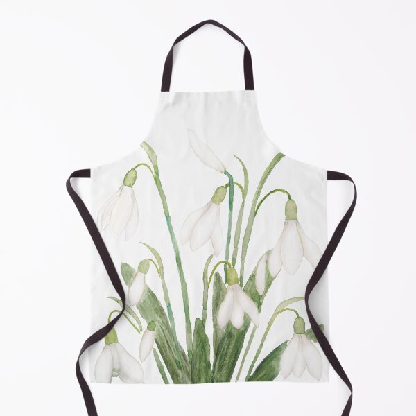 Item preview, hand painted white snowdrop flower botanical watercolor painting  designed and sold by ColorandColor.