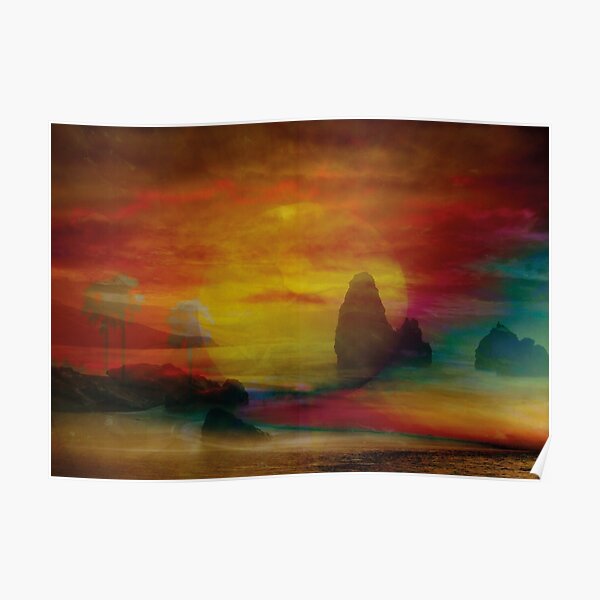 Sonnenuntergang am Meer Poster
