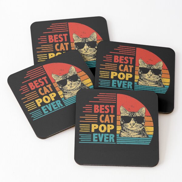 Item preview, Vintage Retro Best Cat Pop Ever Funny Cat Lover Father's Day Gift designed and sold by EdwinaEmmanoiCo.