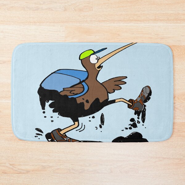 Item preview, Funny cartoon kiwi carrying backpack and staggering through mud designed and sold by Al Benge.